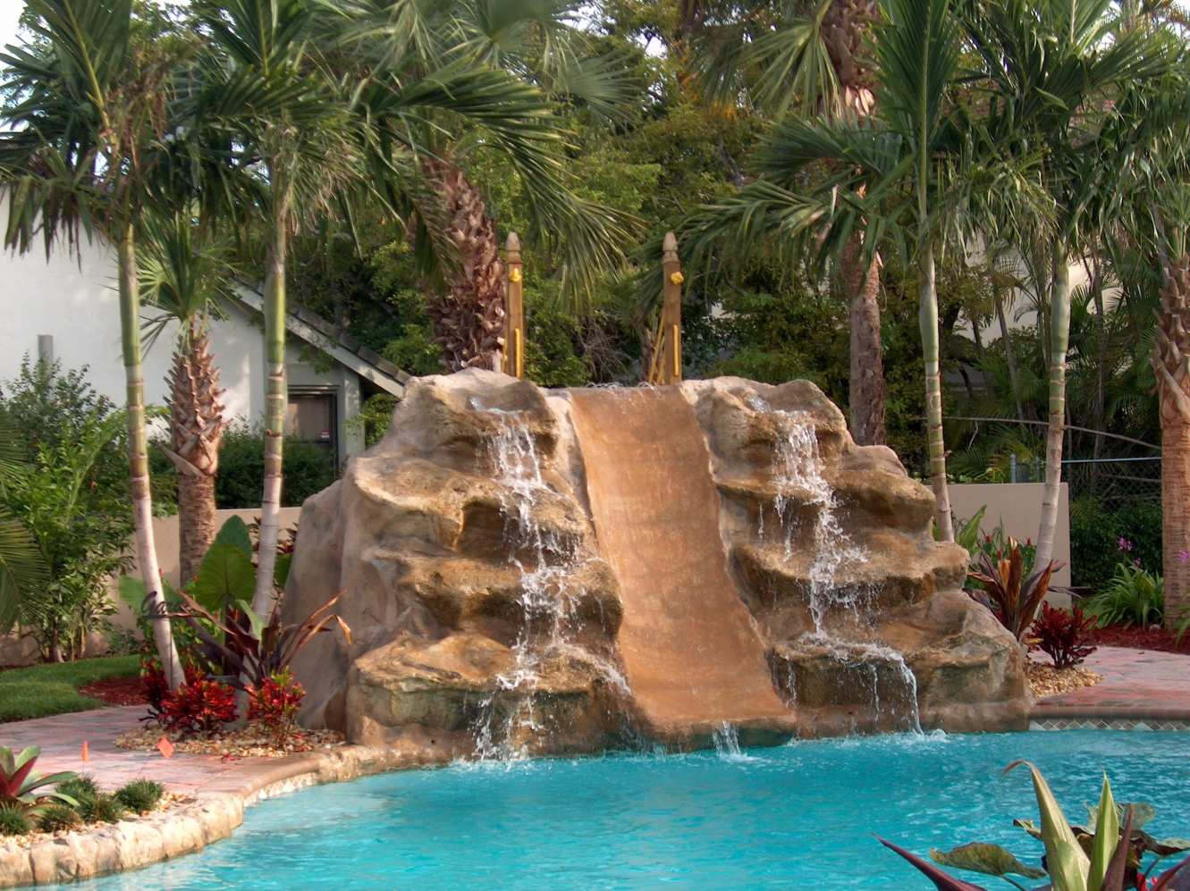 rock waterfall for inground pool